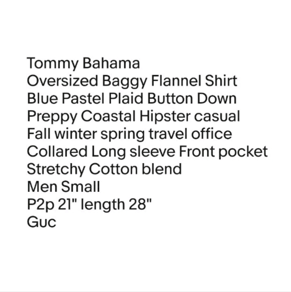 Tommy Bahama Flannel Shirt Men Small Blue Plaid Button Down Preppy Coastal - Picture 12 of 13